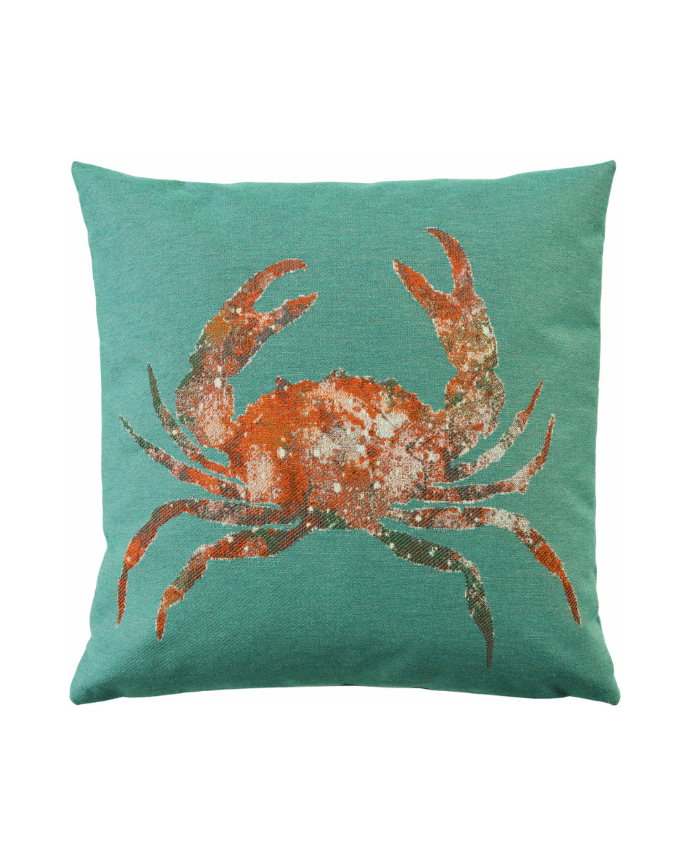 Krabben Kissenbezug Crosta von Sander in Grün mit orangefarbener Krabbe als maritimes Motiv