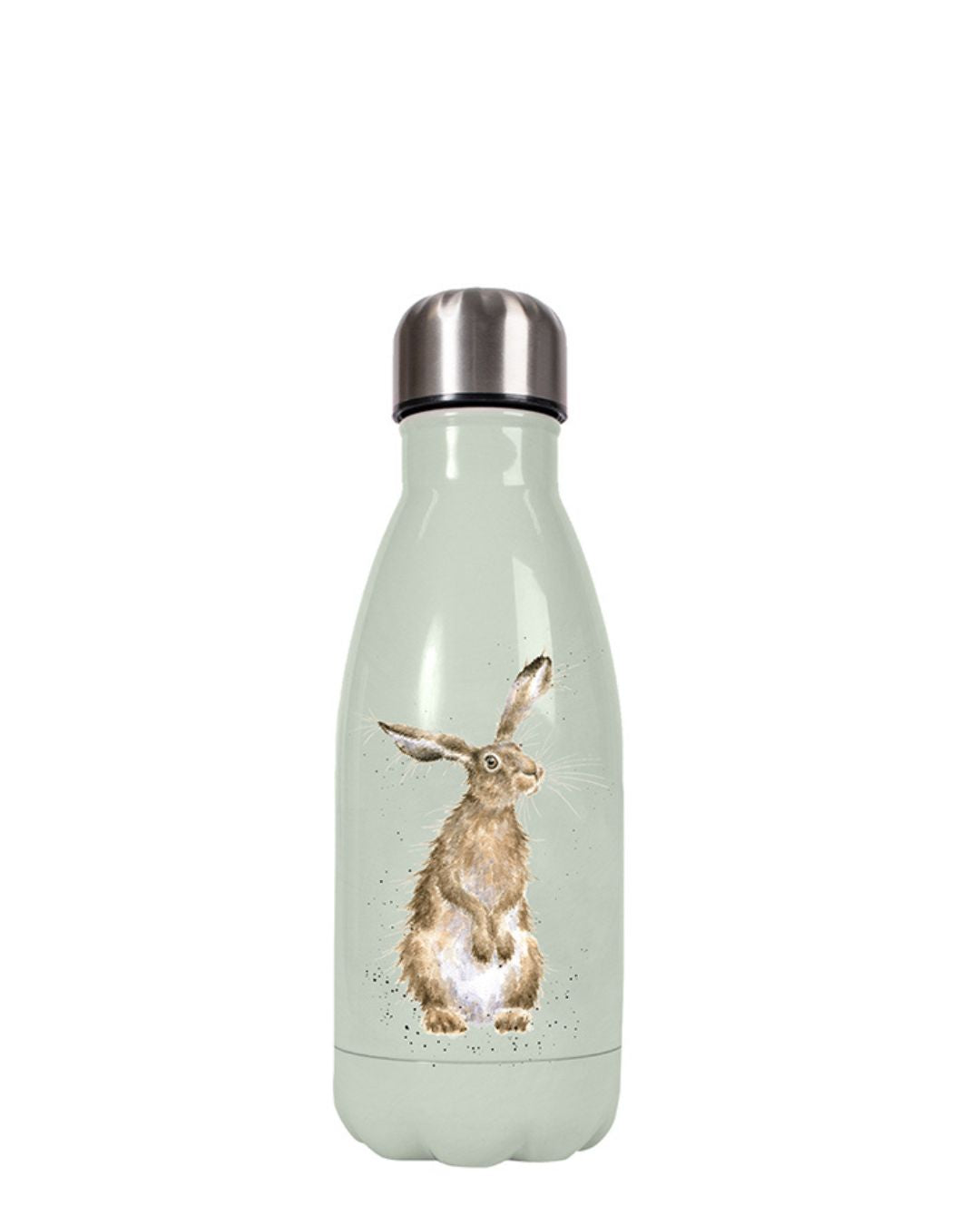 Kleine Thermosflasche mit neugierigem Hasen als Motiv von Wrendale Designs.