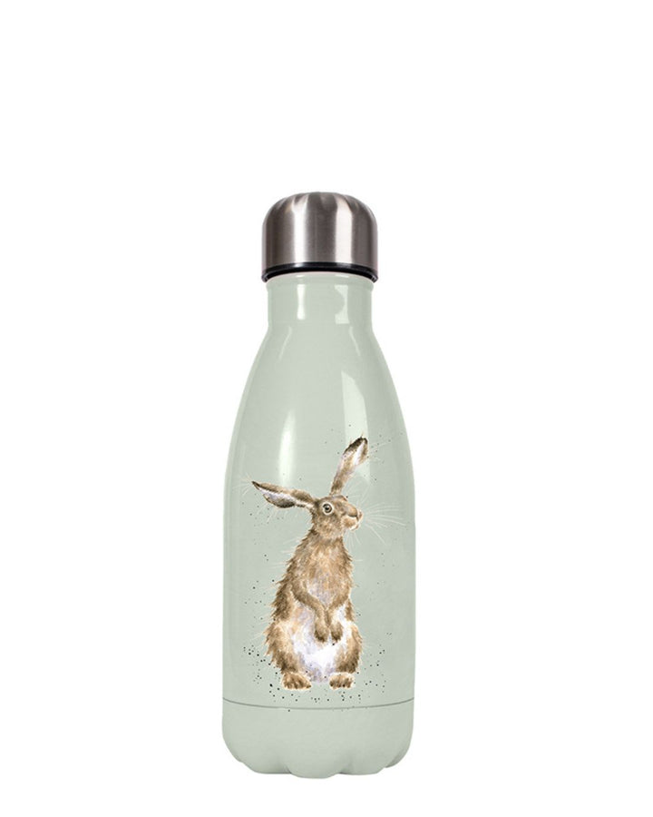 Kleine Thermosflasche mit neugierigem Hasen als Motiv von Wrendale Designs.