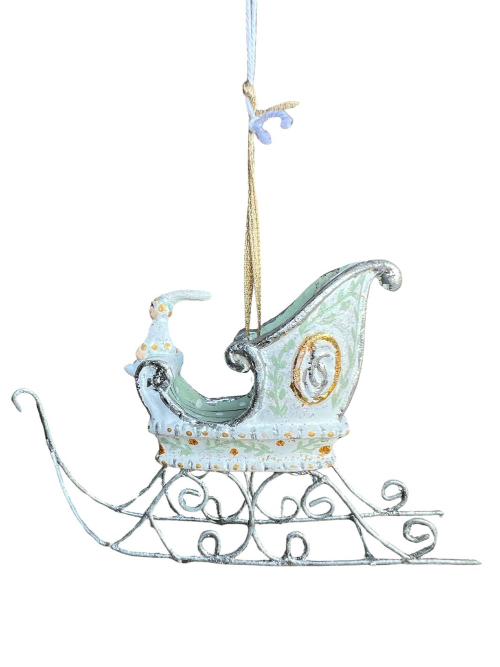 Seitliche Ansicht des Krinkle Mini Moonbeam Sleigh von Patience Brewster