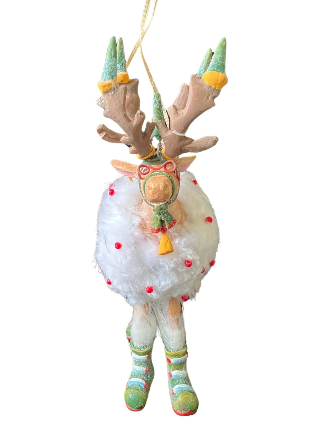 Krinkles Rentier Blitzen Ornament von Patience Brewster