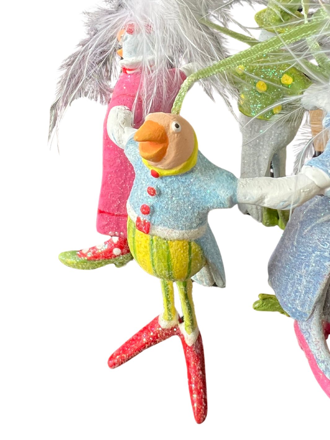 Krinkles Vogel mit roten Schuhen des Four Calling Birds Ornaments von Patience Brewster