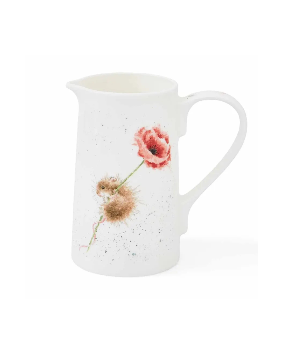 Maus mit Mohnblume auf einem Krug von Wrendale Designs.