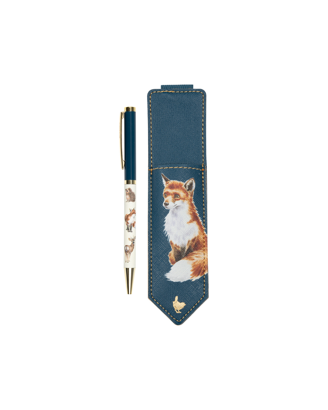 Kugelschreiber mit Waldtiermotiven und passendem Fuchs Stiftetui aus der „Signature Stationery“-Kollektion von Wrendale Designs.