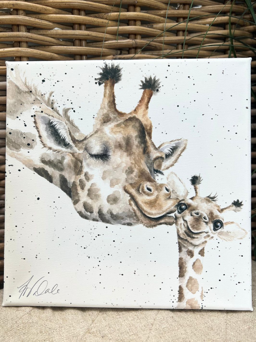 Giraffen auf Leinwand Wrendale Designs