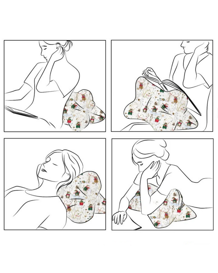 Leseknochen "Lustige Winterfreunde" vom Grätz Verlag. Winterliche Mäuseillustration von Daniela Drescher. Hier zu sehen in verschiedenen Verwendungsmöglichkeiten.