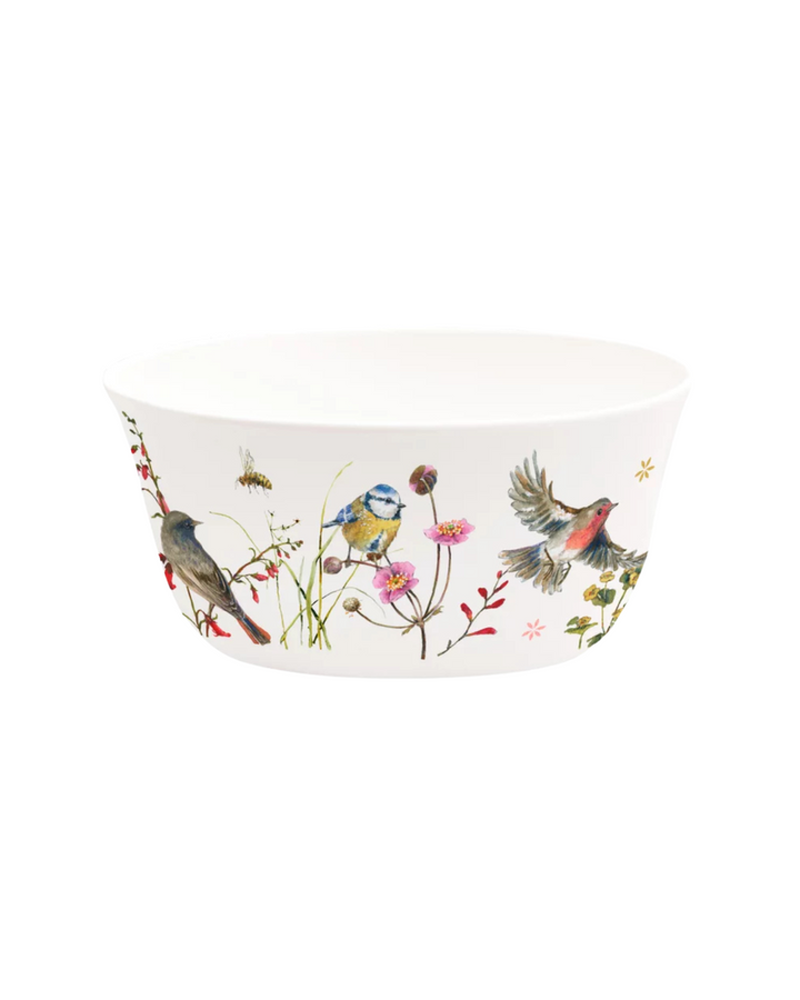 Müslischale Zeit für Harmonie vom Grätz Verlag mit Vogel- und Blumenmotiv von Daniela Drescher.