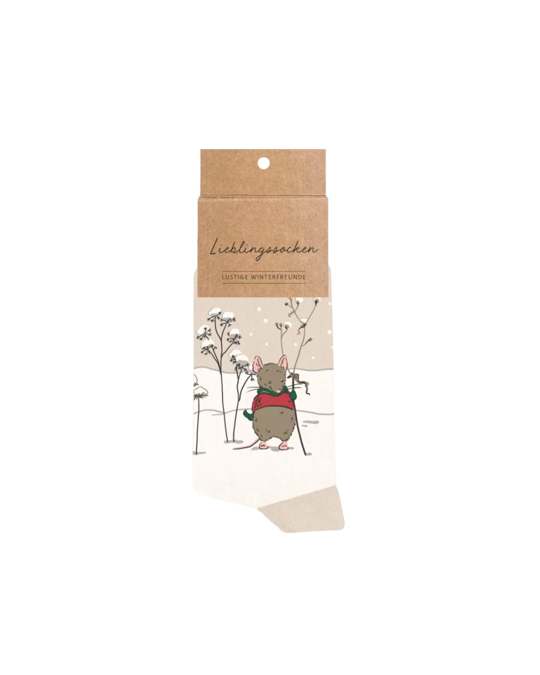 Socken vom Grätz Verlag – lustige Wintermäuse auf kuschelig weichem Material