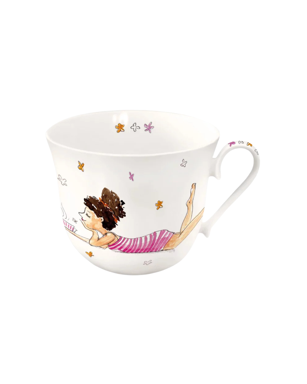 Lieblingstasse Lebenslust vom Grätz Verlag mit zwei Freundinnen als Motiv vor weißem Hintergrund.
