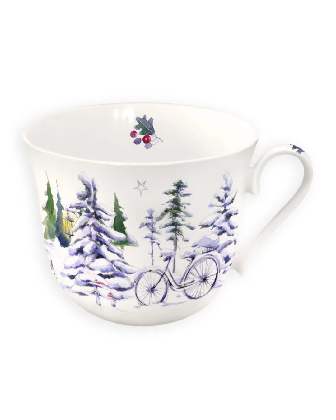 Lieblingstasse "Winterpark" vom Grätz Verlag mit weihnachtlicher Schneelandschaftsillustration von Sophia Drescher.