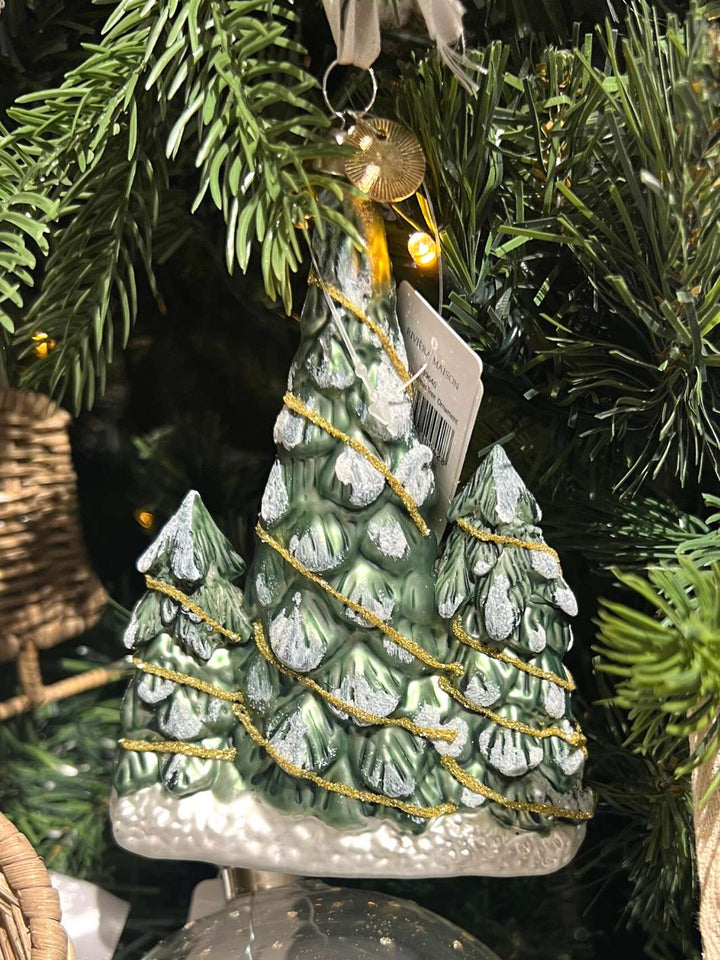 Tannenbaum Weihnachtsbaumanhänger Lovely Christmas Tree Ornament von Rivièra Maison in grün, weiß und gold