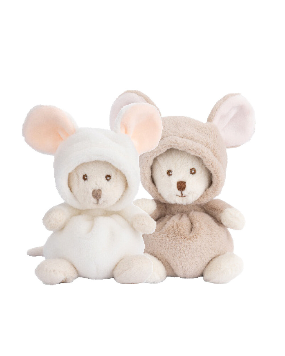 Zwei Maus Ziggy Mousy Kuscheltiere von Bukowski in Creme und Beige