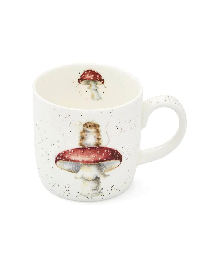 Maus auf Fliegenpilz Tasse "He's a Fun-gi" von Wrendale Designs