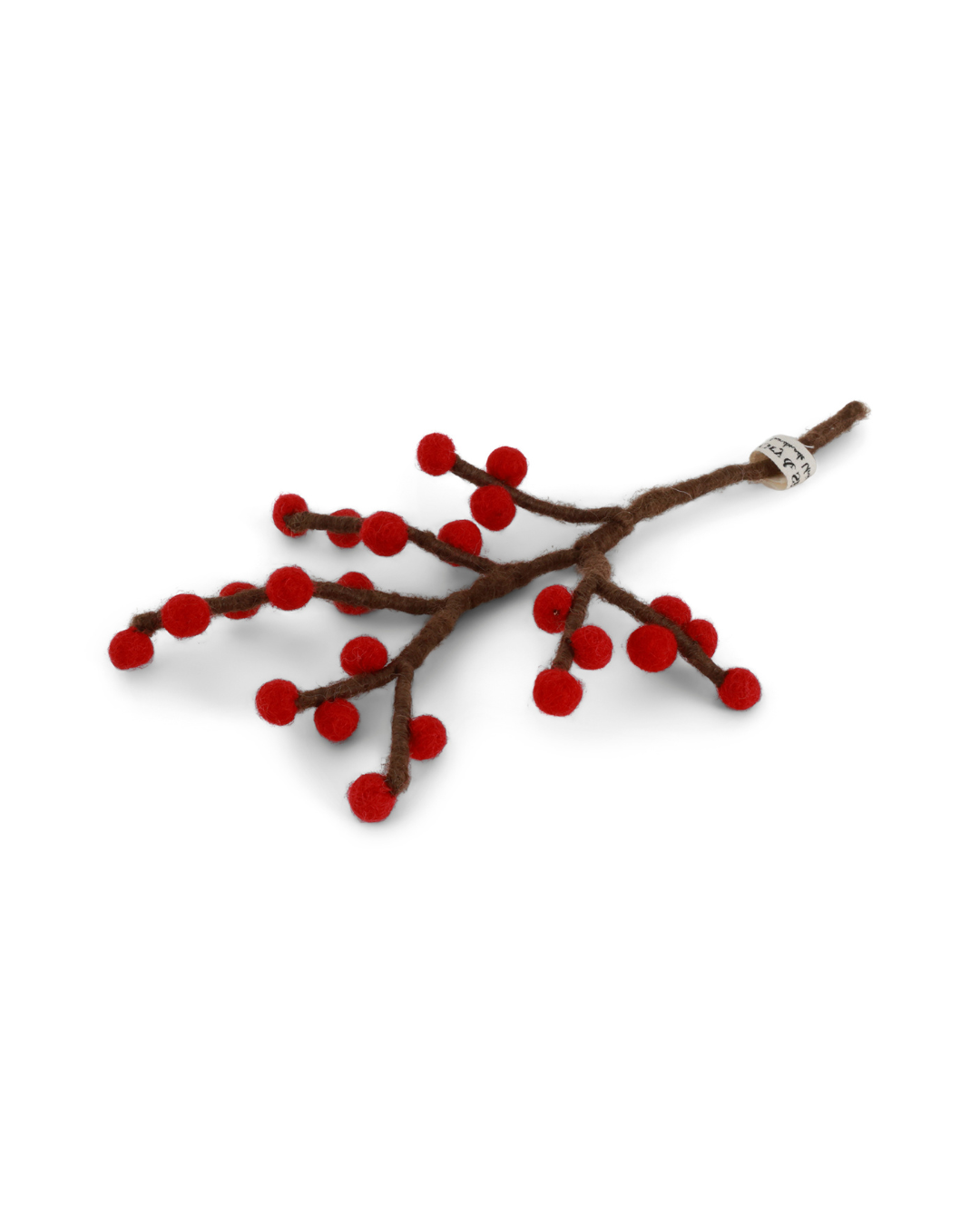 Handgefertigter Filzast mit roten Beeren von Gry & Sif. 