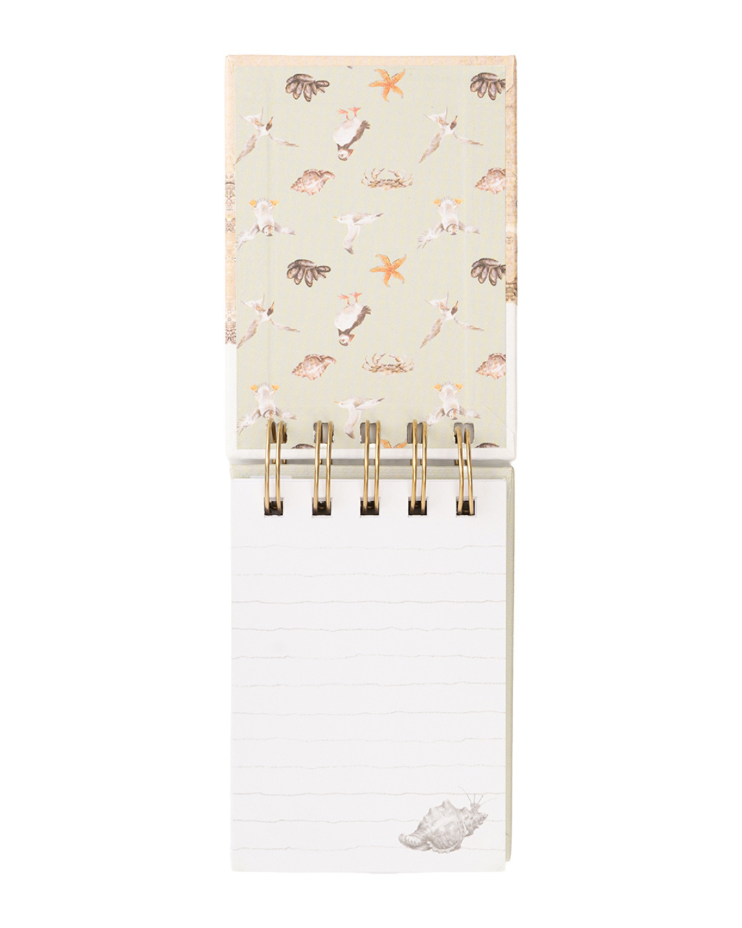 Innenansicht mit linierten Seiten im Mini Notiz- und Skizzenbuch „Seaside“ von Wrendale Designs.