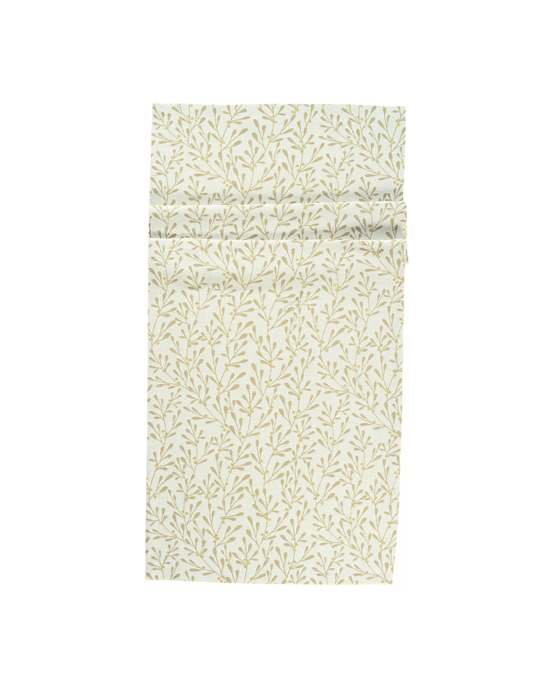 „Tischläufer Misty von Sander in Beige mit Zweig-Muster und goldenen Akzenten“