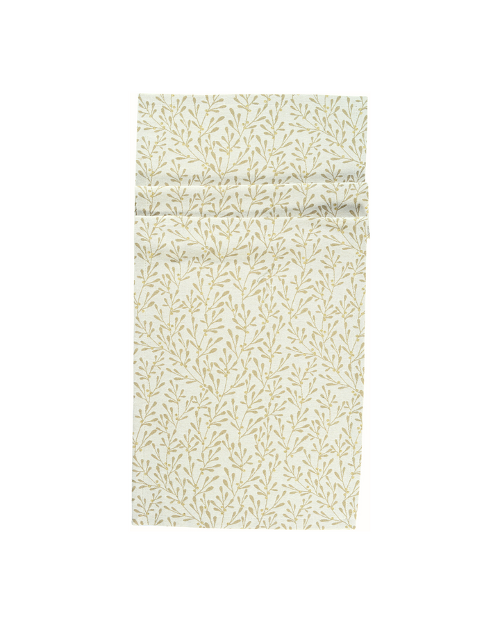 „Tischläufer Misty von Sander in Beige mit Zweig-Muster und goldenen Akzenten“
