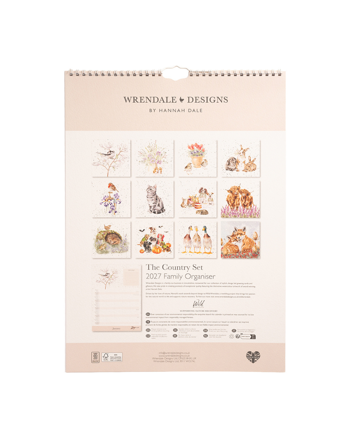 Familienkalender 2027 von Wrendale Designs