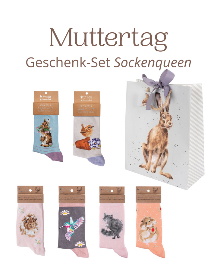 Muttertag Geschenk-Set "Sockenqueen" von Wrendale Designs