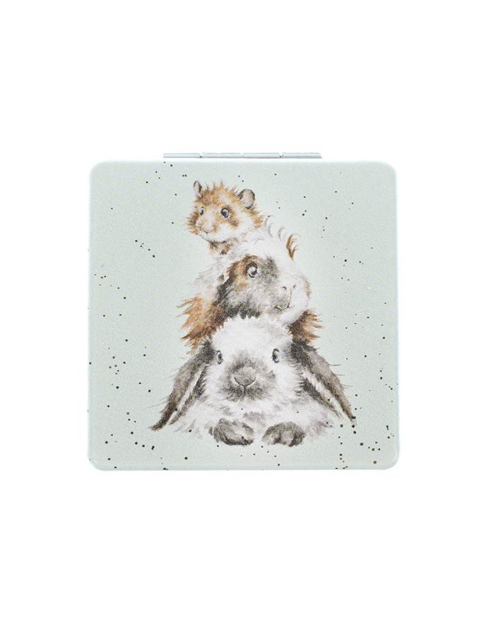 Nager Taschenspiegel "Piggy in the Middle" von Wrendale Designs