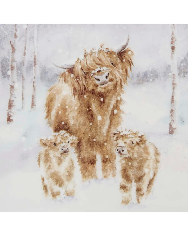 Weihnachtlicher Hochlandkuh-Teller "Highland Star" von Wrendale Designs