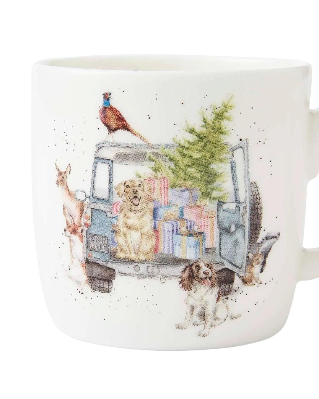 Weihnachtstasse "Driving Home for Christmas" von Wrendale Designs