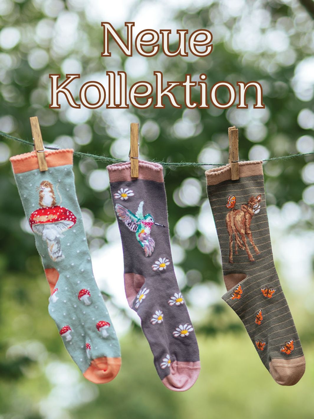 Diese Socken gehören zur neuen Kollektion von Wrendale Designs