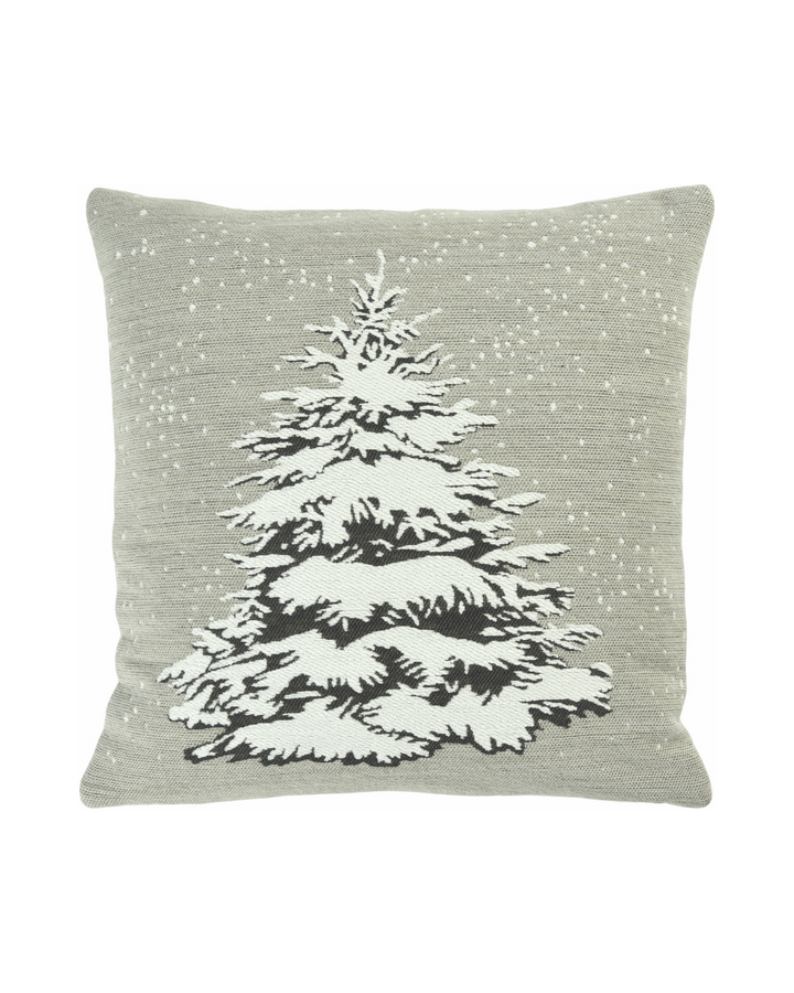 Kissenbezug Nordmann von Sander in Rock mit verschneitem Tannenbaum-Motiv