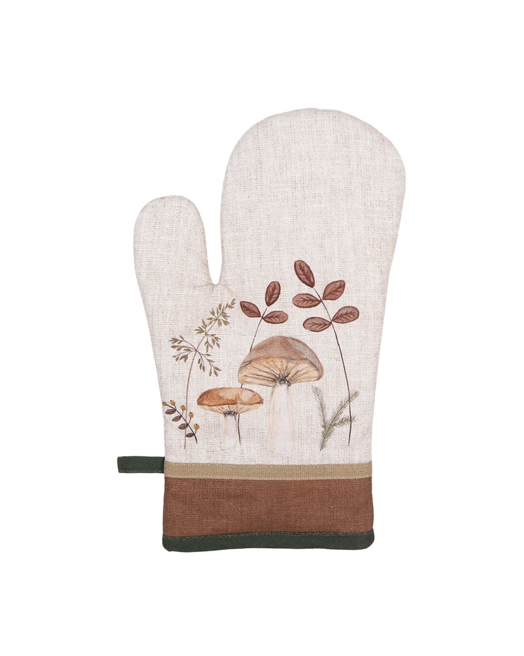 „Ofenhandschuh Pilze von Clayre & Eef mit herbstlichem Pilz-Motiv auf der Vorderseite“