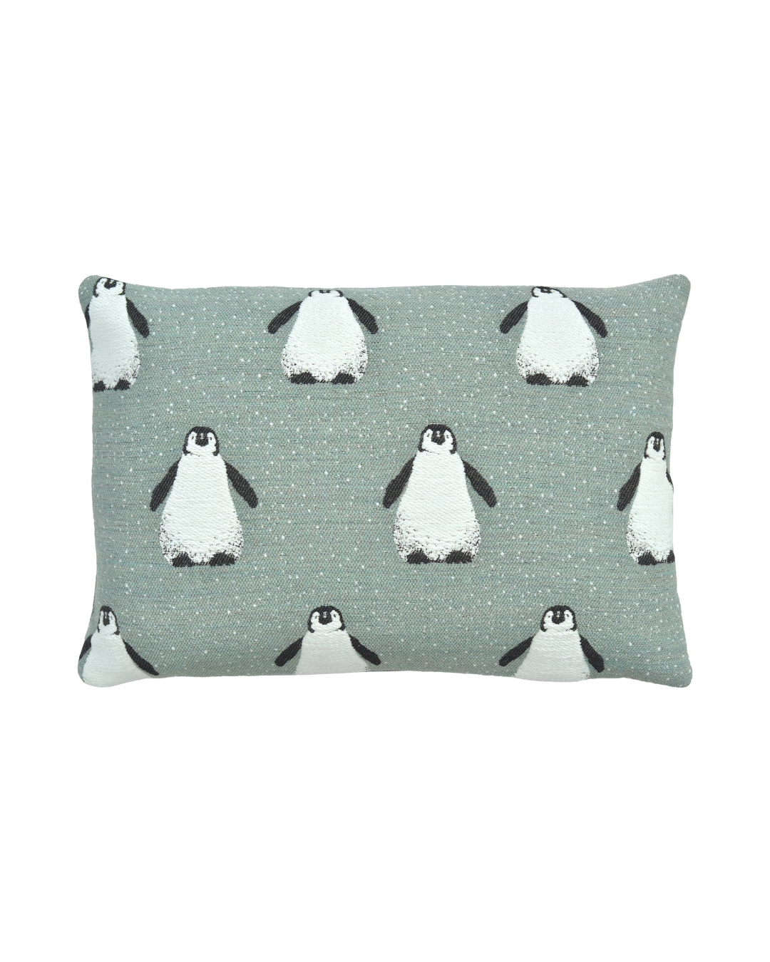 Ping & Friends Kissenbezug 35x50 cm von Sander in Blue Fox mit Allover-Pinguin-Muster.