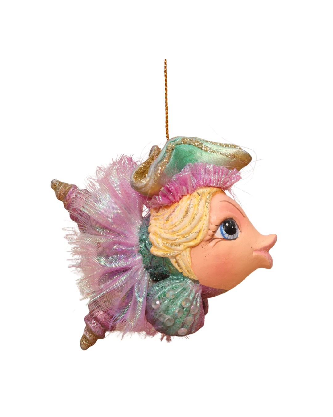 „Goodwill Piratenschatz Fisch mit Hut und Glitzerflossen – Seitenansicht“