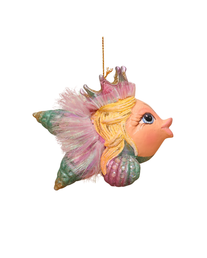 „Piratenschatz Fisch Ornament von Goodwill – Gesamtansicht in schimmernden Farben“