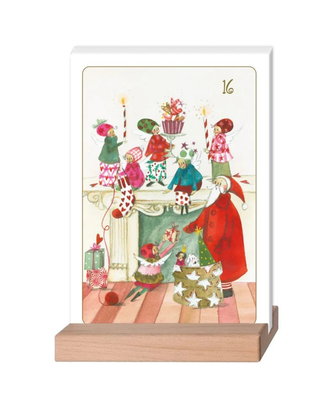 Seite 16 aus dem Postkarten Adventskalender vom Grätz Verlag mit Illustration von Silke Leffler.