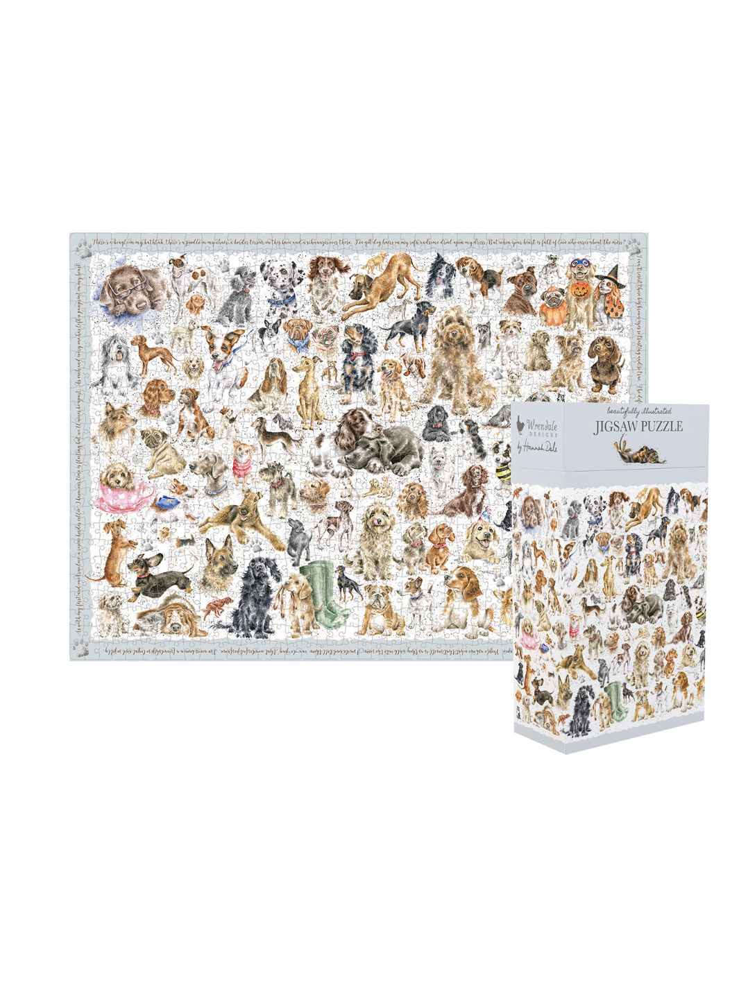 Puzzle mit wunderschön illustrierten Hunden von Wrendale Designs.