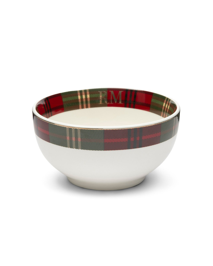 RM Classic Tartan Bowl von Rivièra Maison vor weißem Hintergrund mit rot-grünem Tartanrand