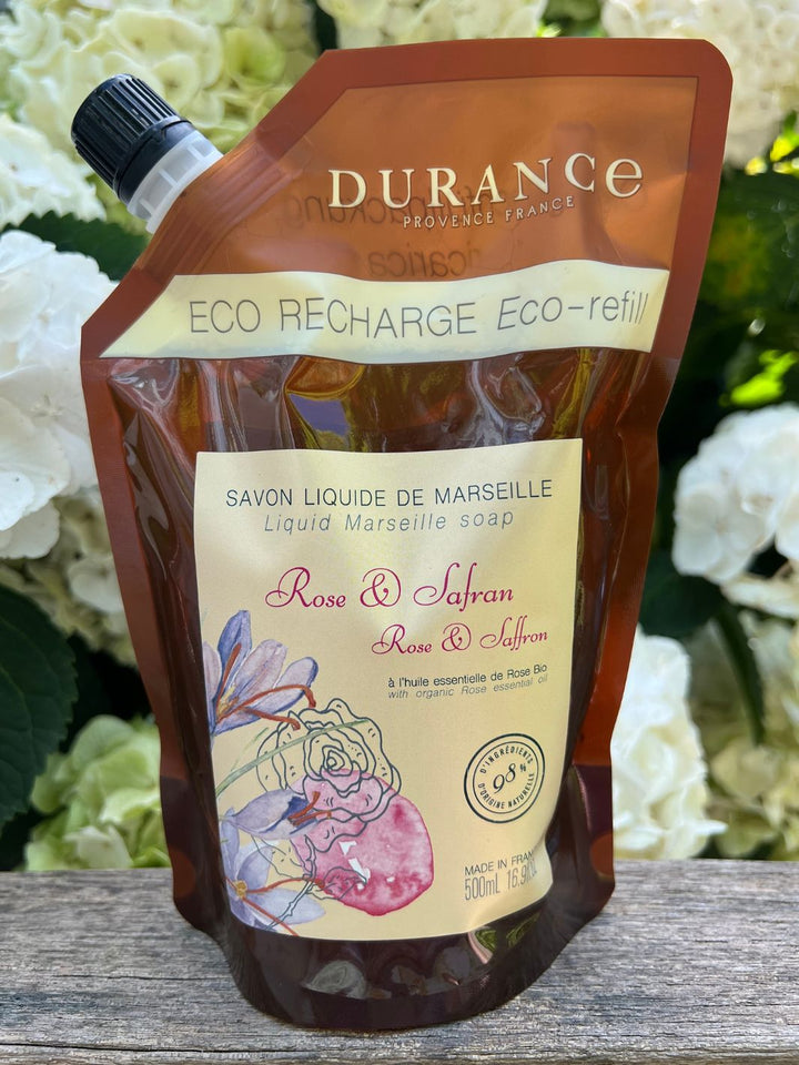 Nachfüllpackung Flüssigseife von Durance mit dem Duft Rose und Safran