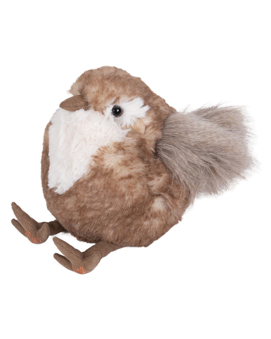 Kleine Rosemary in der Größe M als brauner Zaunkönig Vogel Kuscheltier von Wrendale Designs.
