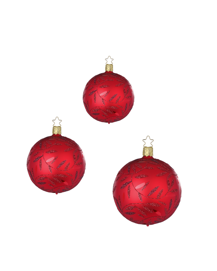 Rote Weihnachtsbaumkugeln "Freudentanz" von Inge Glas