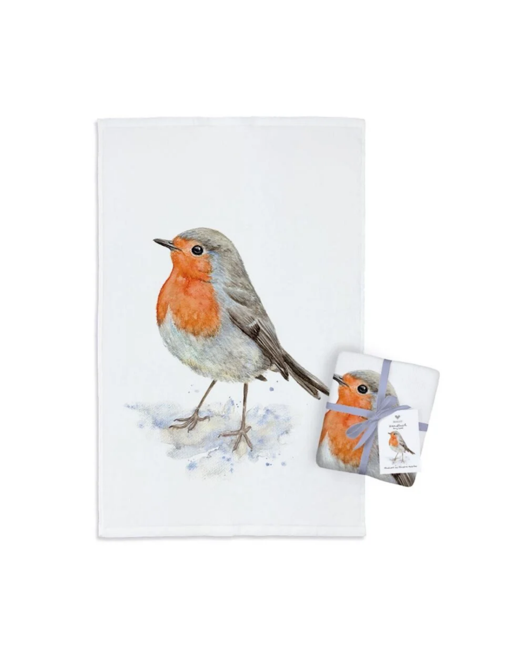 Rotkehlchen Frottee-Handtuch "Robin Redbreast" von Maluu