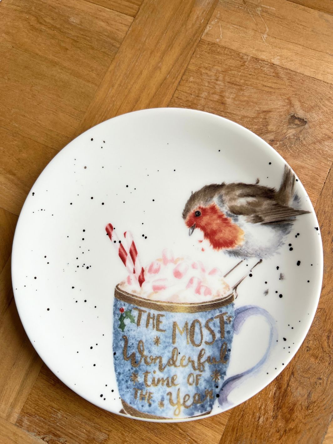 Rotkehlchen Teller Zweierset Hase und Rotkehlchen von Wrendale Designs