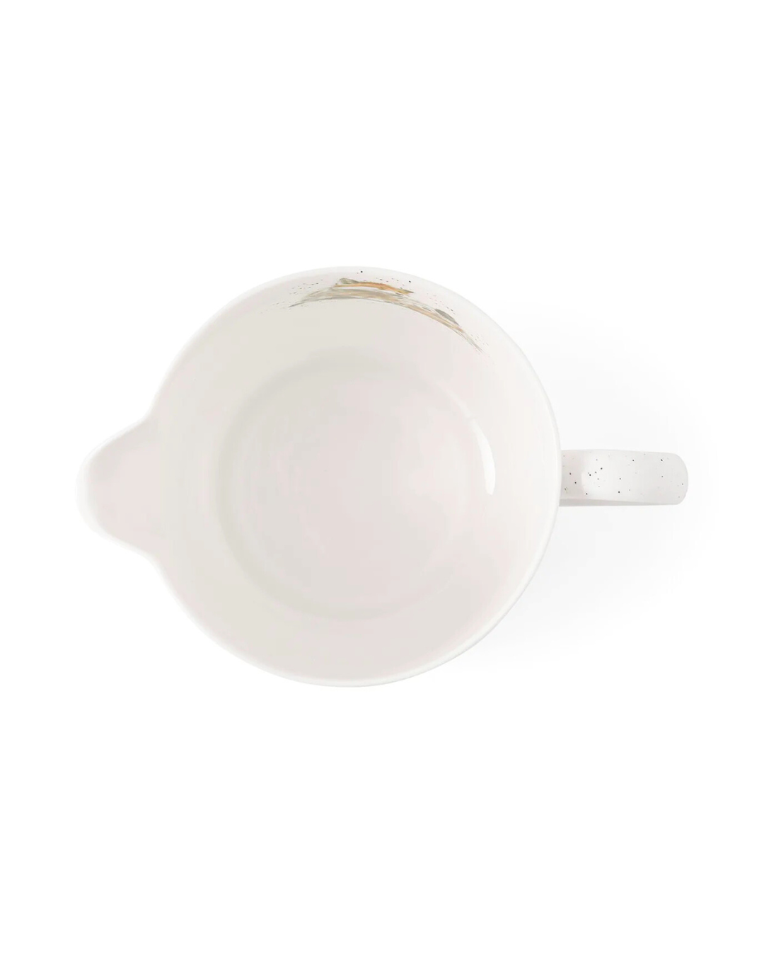 Porzellan-Rührschüssel (Mixing Jug) von Wrendale Designs in der Ansicht von oben vor weißem Hintergrund. Innen ist ein kleines Fuchsmotiv von Hannah Dale zu sehen.