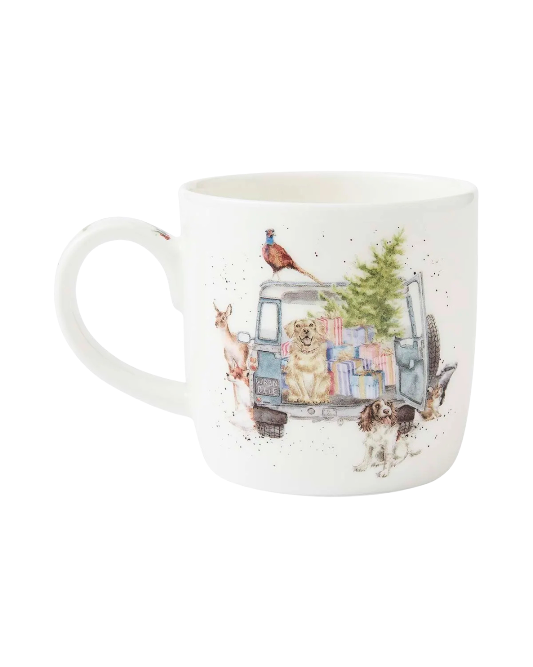Weihnachtstasse "Driving Home for Christmas" von Wrendale Designs