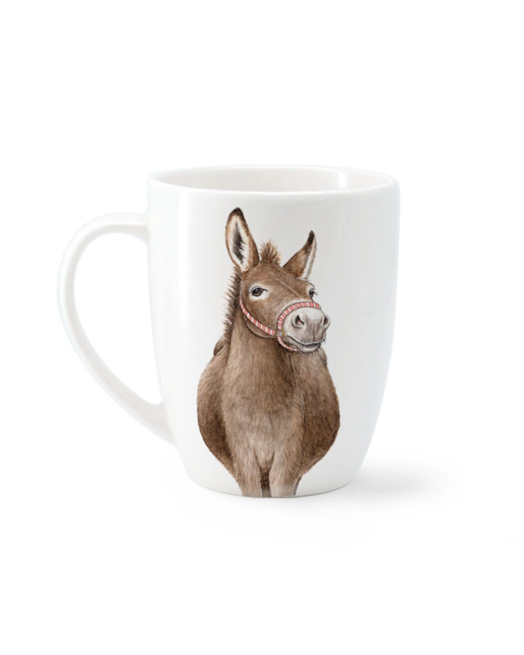 Rückansicht der Esel Tasse Cheeky Donkeys von Maluu mit einzelner Esel Illustration auf weißem Becher