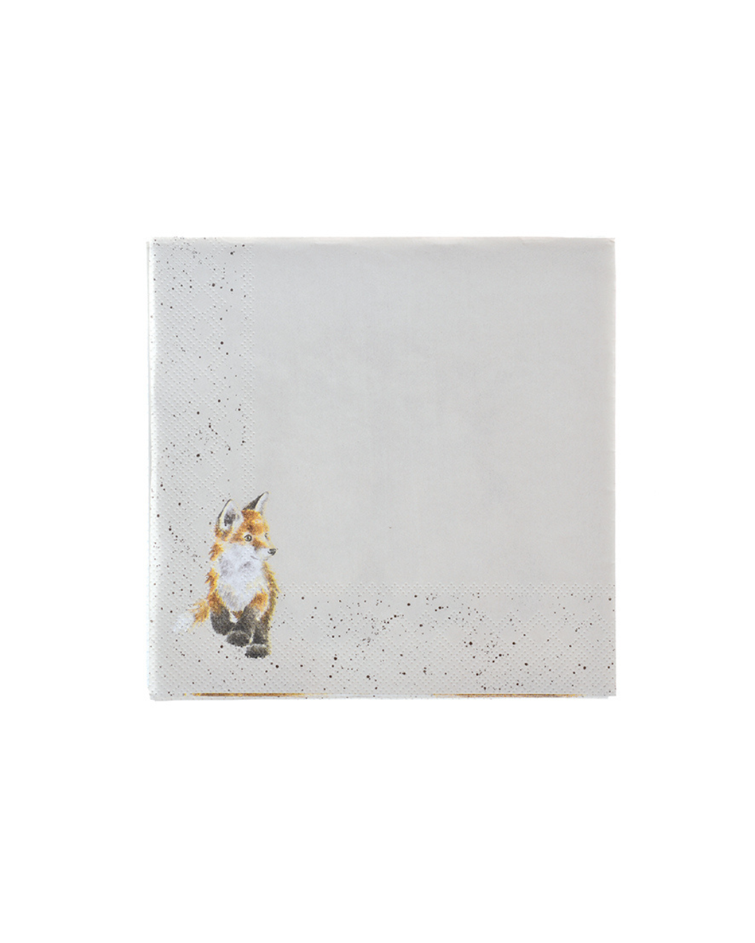 Die Rückseite der Fuchs Cocktailservietten „Contentment Foxes“ von Wrendale Designs ist dezent gehalten und unterstreicht das schlichte, natürliche Design.