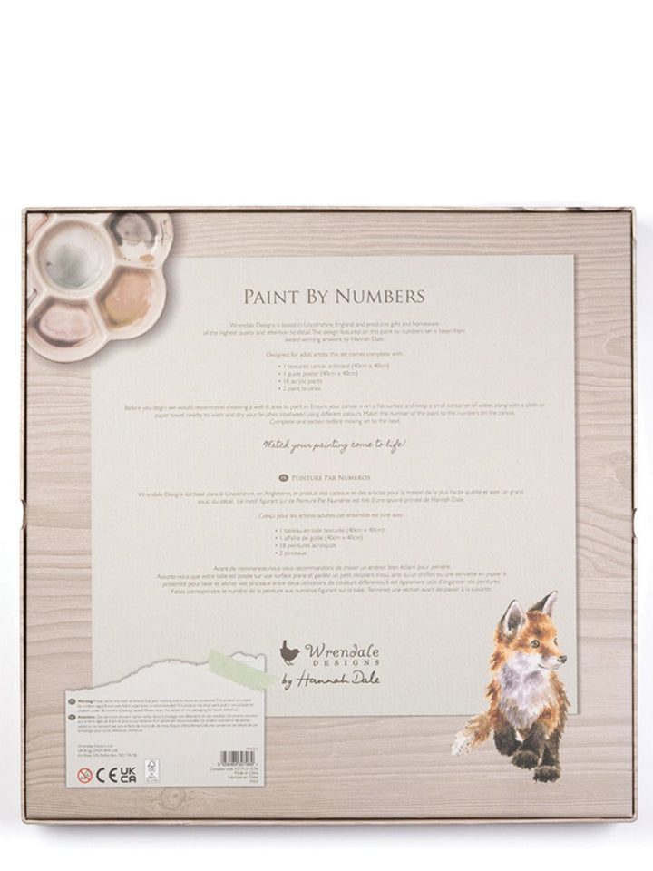 Rückseite Malen nach Zahlen Box Fuchs von Wrendale Designs