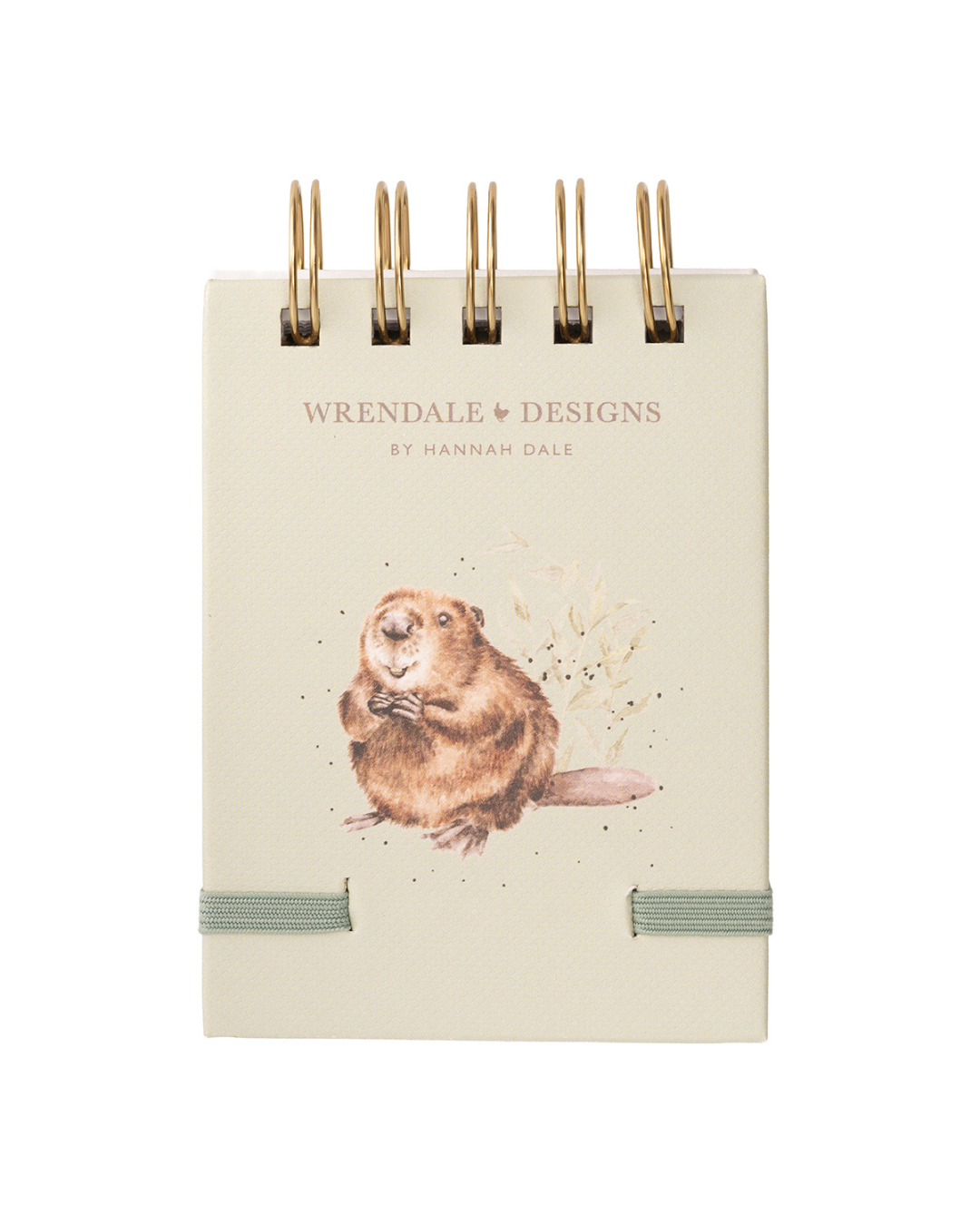 Rückseite des Mini Notiz- und Skizzenbuchs „Riverbank“ von Wrendale Designs mit dezentem Muster.