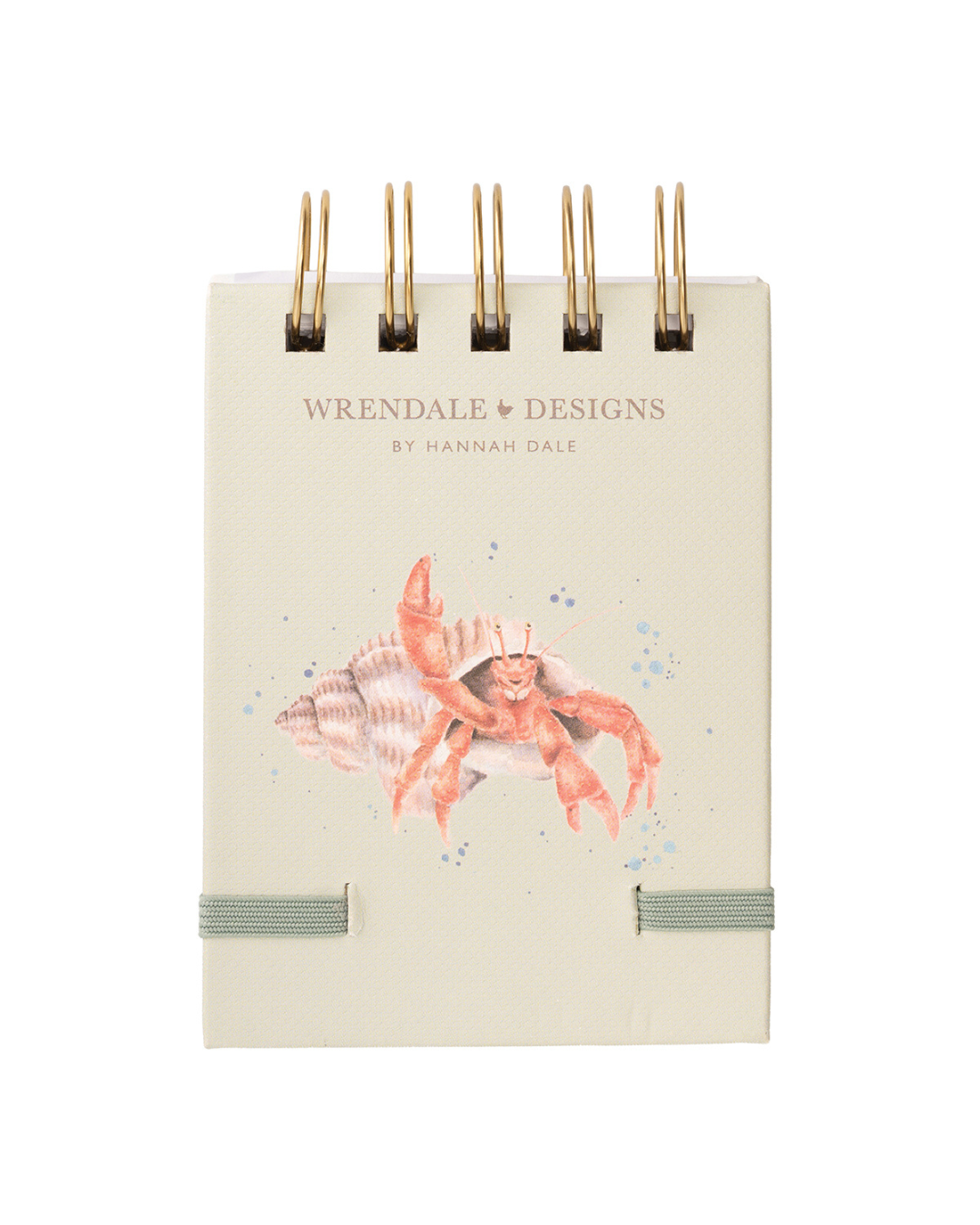 Rückseite des Mini Notiz- und Skizzenbuchs „Seaside“ von Wrendale Designs mit dezentem Muster.