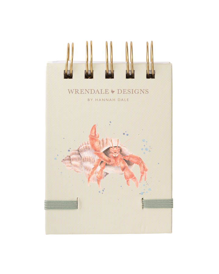 Rückseite des Mini Notiz- und Skizzenbuchs „Seaside“ von Wrendale Designs mit dezentem Muster.