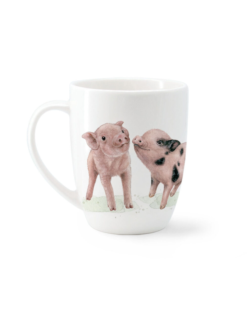 Rückseite der Schweinchen Tasse Lucky Piglet von Maluu mit zwei Ferkel Illustrationen
