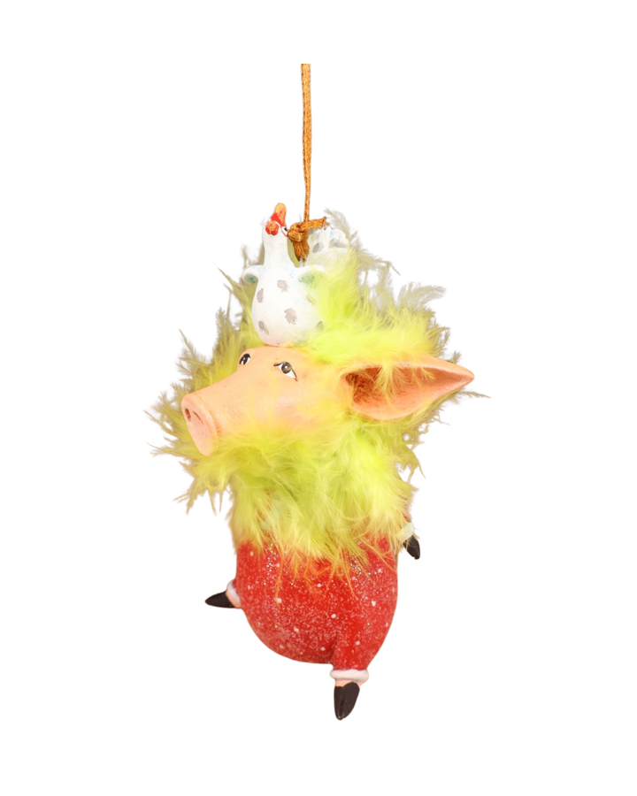 Schweine Krinkle Phillis Pig von Patience Brewster freigestellt mit Aufhängung